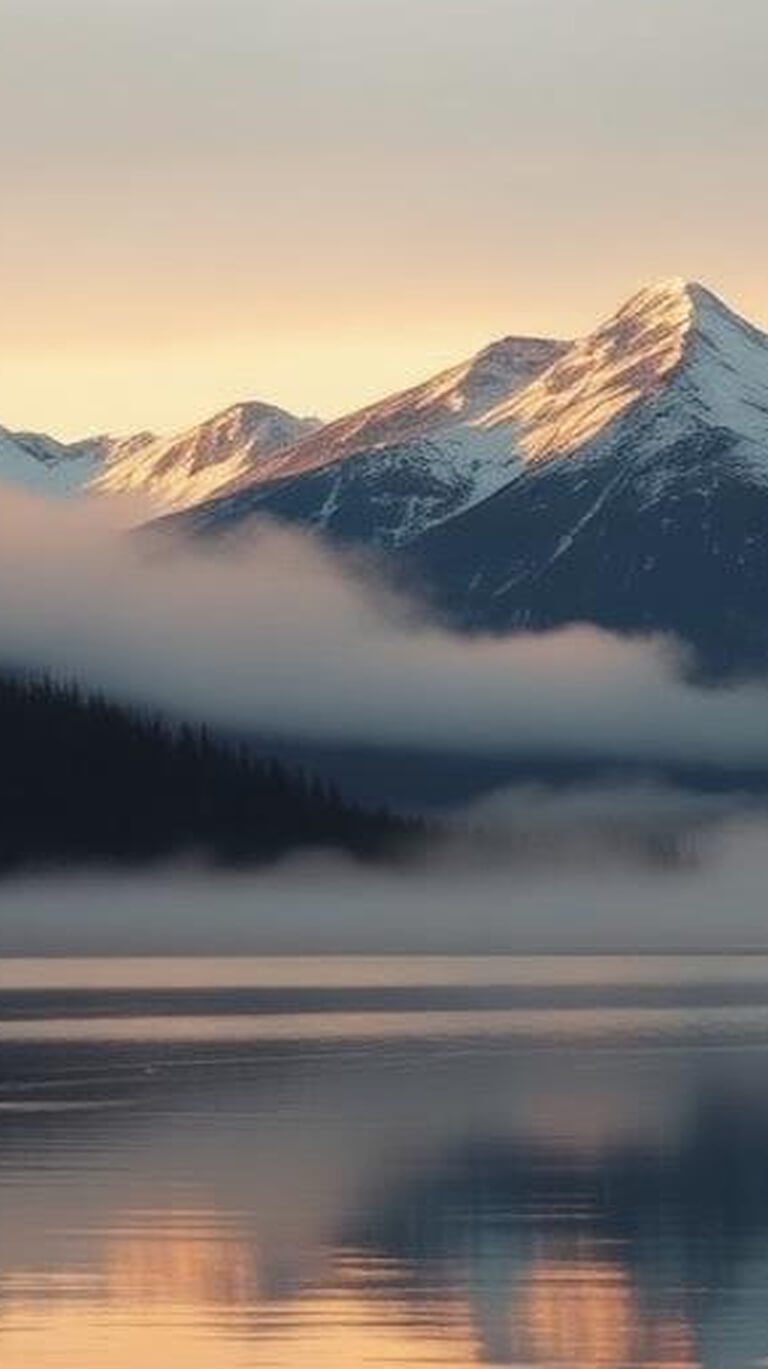 Mountains with smoke sm bg image